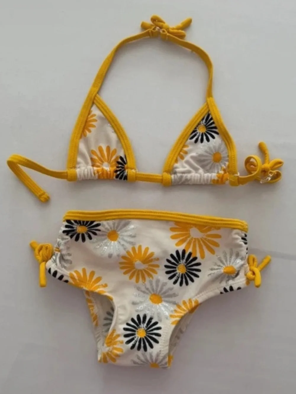 Amy Coe Baby Girls Sunflower 🌻 2PC Bikini Swimsuit in White, 18 Months
